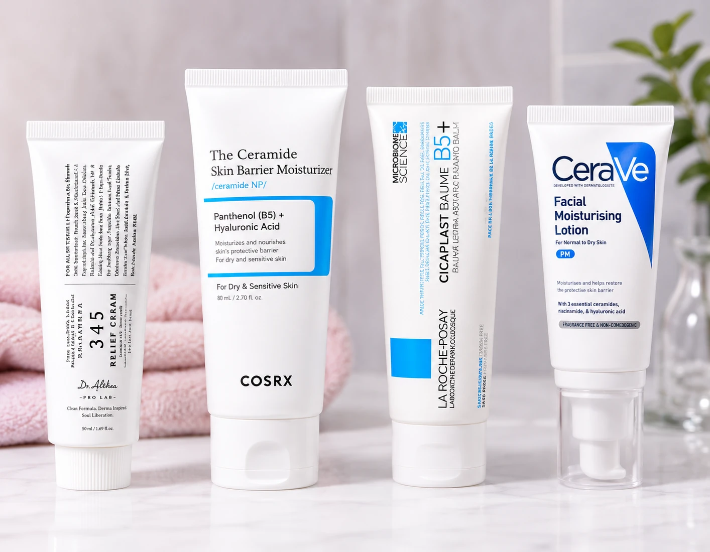 Dr.Althea, COSRX, La Roche-Posay และ CeraVe มอยส์เจอไรเซอร์ 4 ตัว